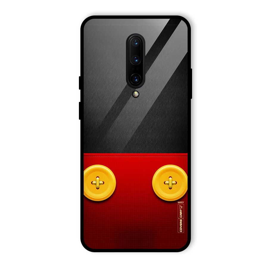Yellow Button Glass Back Case for OnePlus 7 Pro