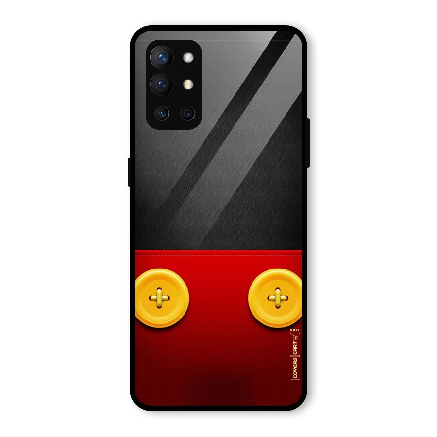 Yellow Button Glass Back Case for OnePlus 9R