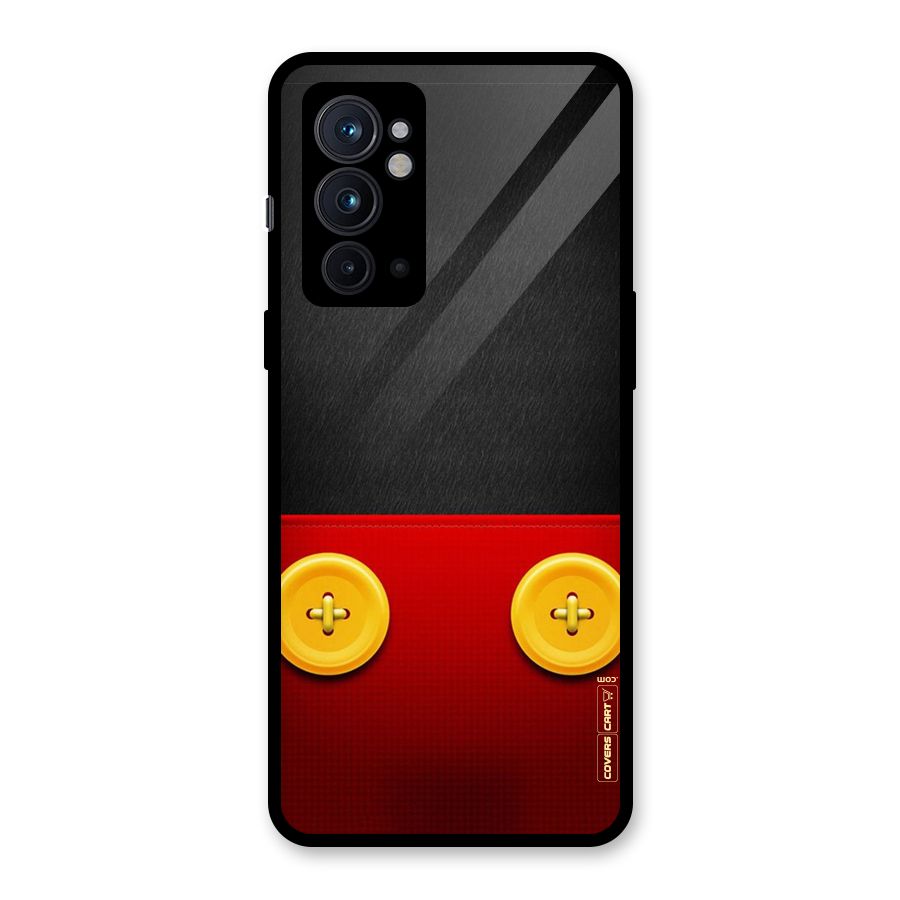 Yellow Button Glass Back Case for OnePlus 9RT 5G