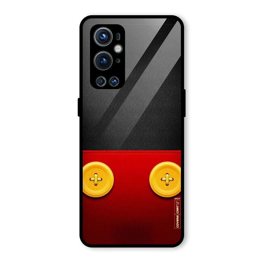 Yellow Button Glass Back Case for OnePlus 9 Pro