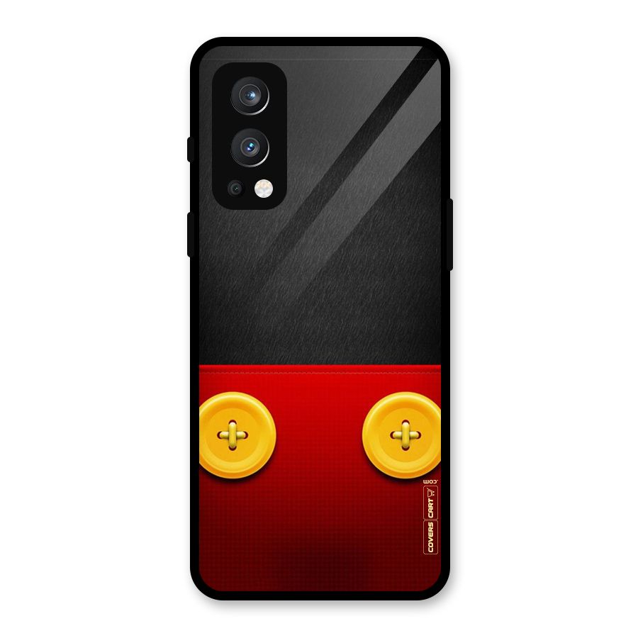 Yellow Button Glass Back Case for OnePlus Nord 2 5G