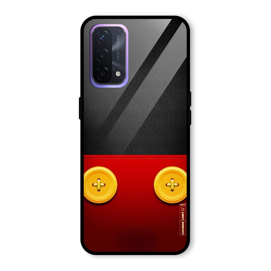 Yellow Button Glass Back Case for Oppo A74 5G