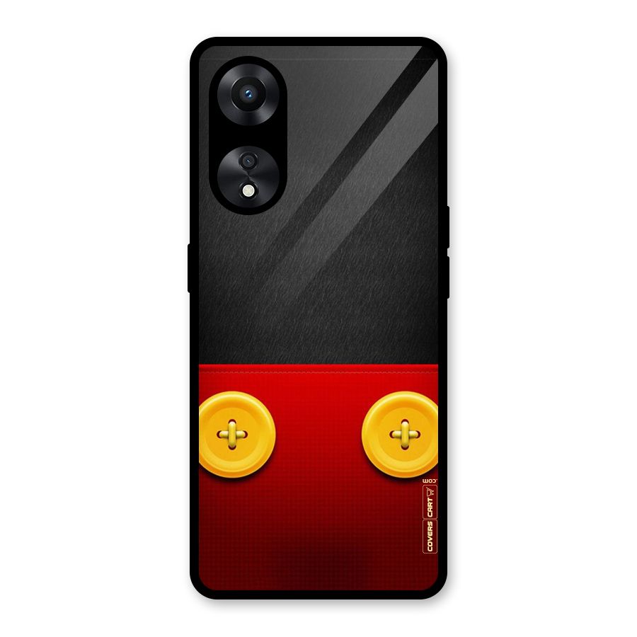 Yellow Button Glass Back Case for Oppo A78