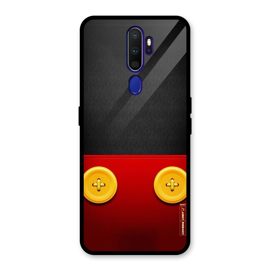 Yellow Button Glass Back Case for Oppo A9 (2020)