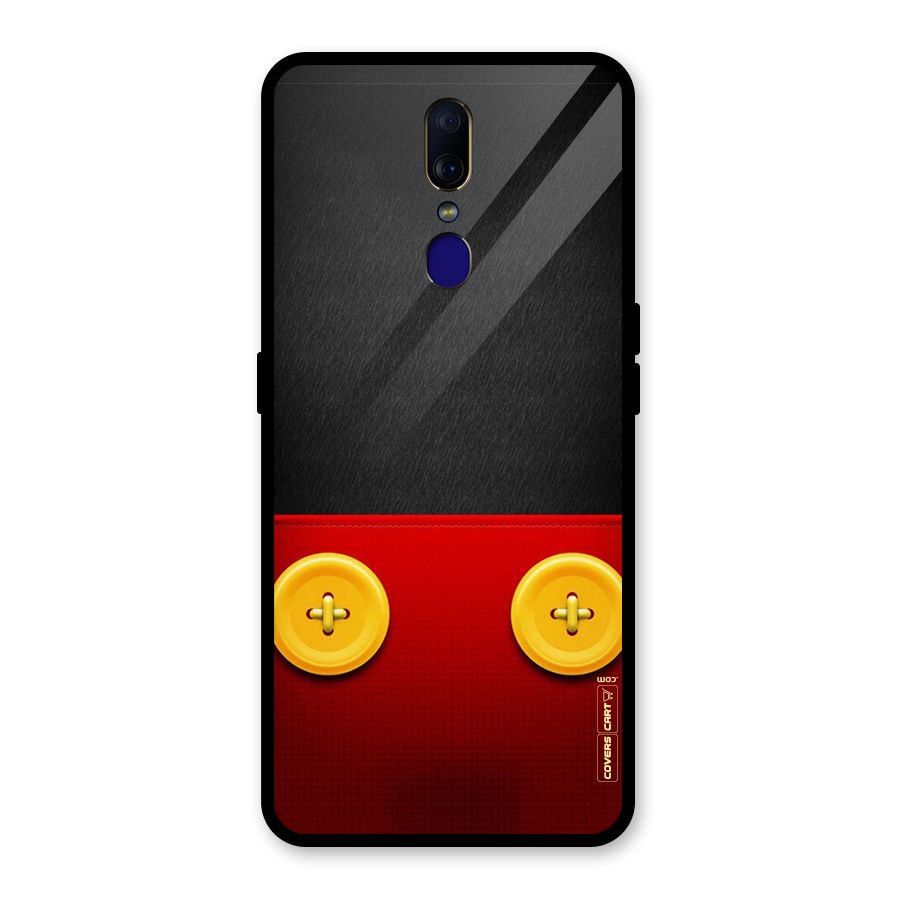 Yellow Button Glass Back Case for Oppo F11