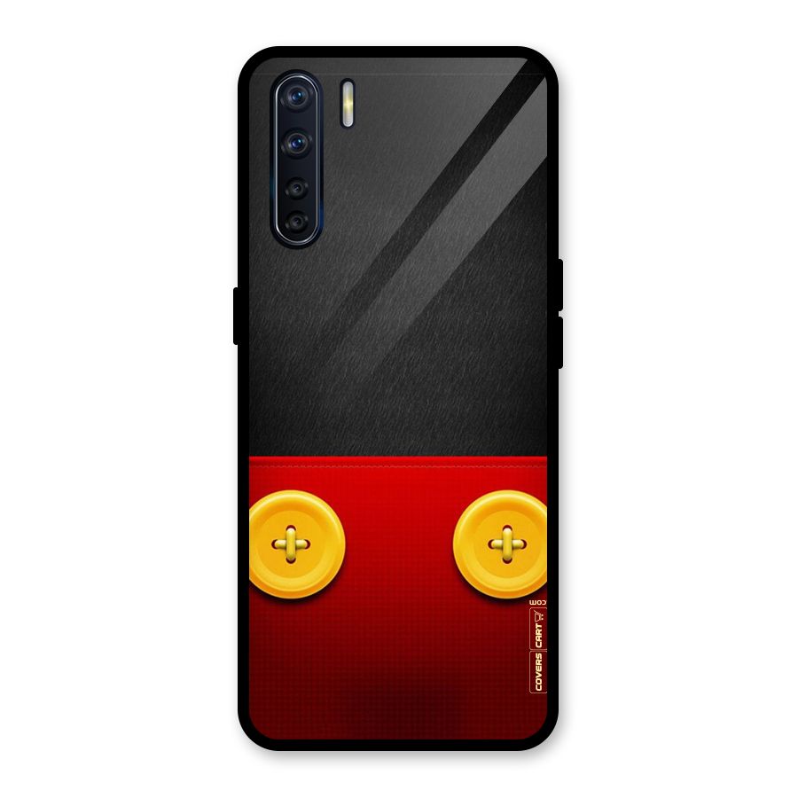 Yellow Button Glass Back Case for Oppo F15