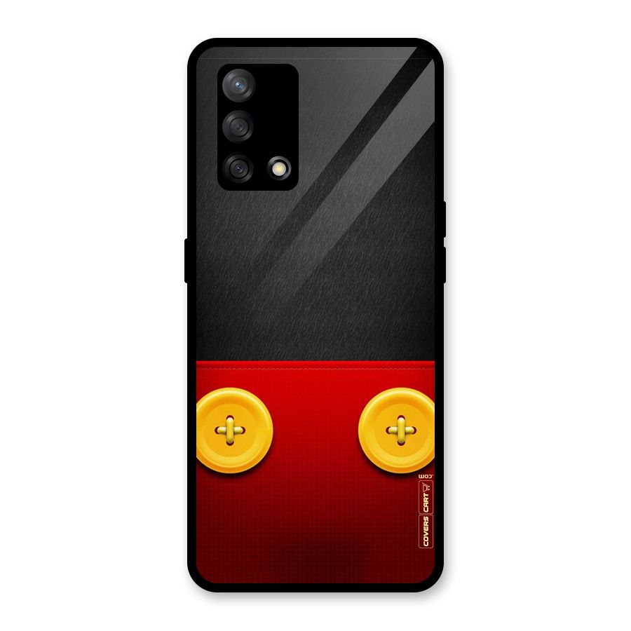 Yellow Button Glass Back Case for Oppo F19