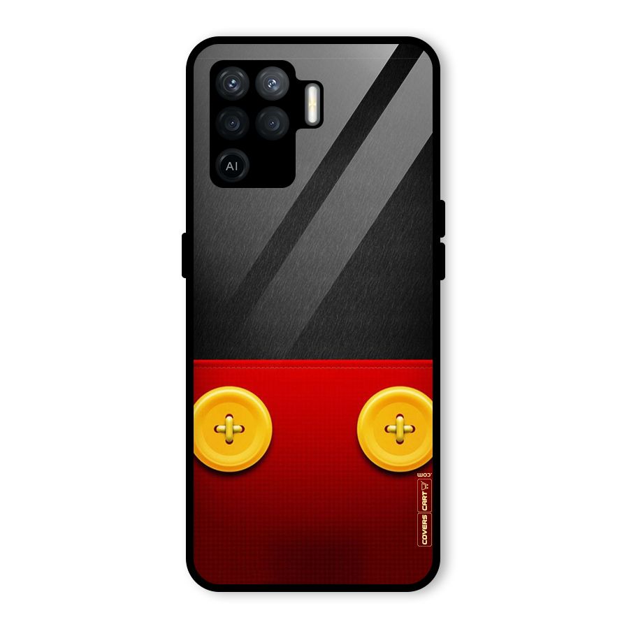 Yellow Button Glass Back Case for Oppo F19 Pro