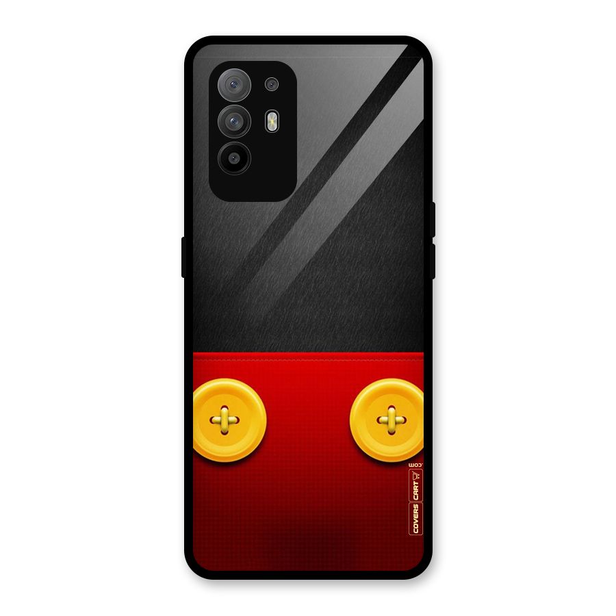 Yellow Button Glass Back Case for Oppo F19 Pro Plus 5G