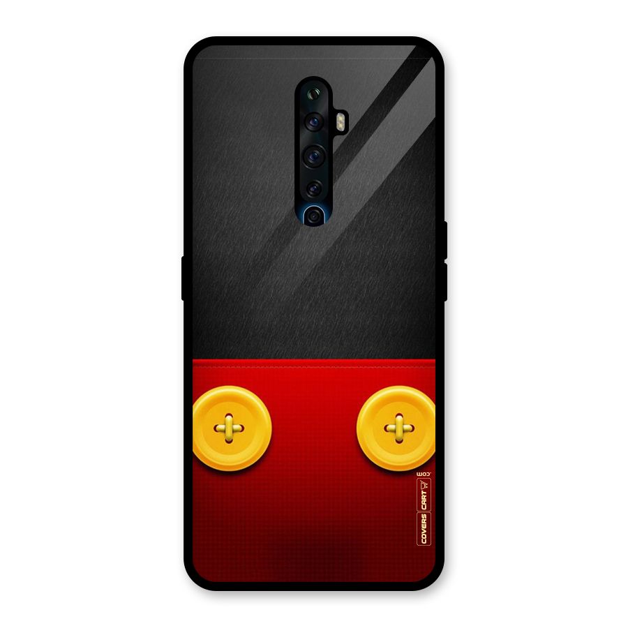 Yellow Button Glass Back Case for Oppo Reno2 F
