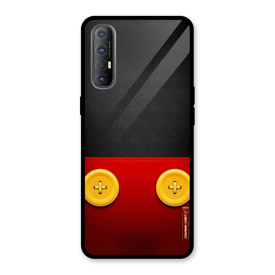 Yellow Button Glass Back Case for Oppo Reno3 Pro