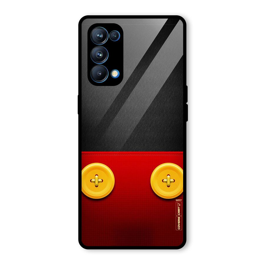 Yellow Button Glass Back Case for Oppo Reno5 Pro 5G