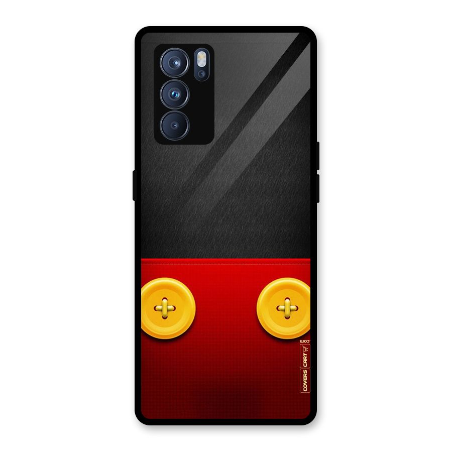 Yellow Button Glass Back Case for Oppo Reno6 Pro 5G