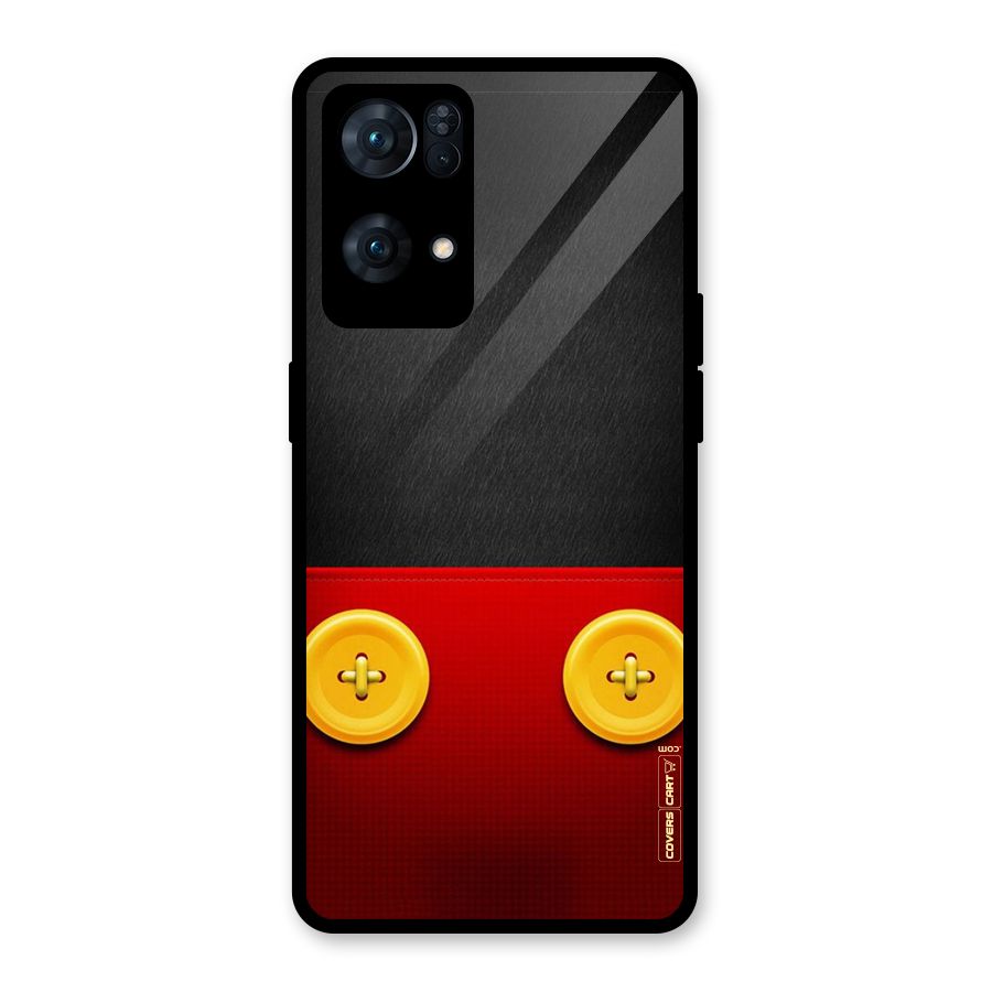 Yellow Button Glass Back Case for Oppo Reno7 Pro 5G