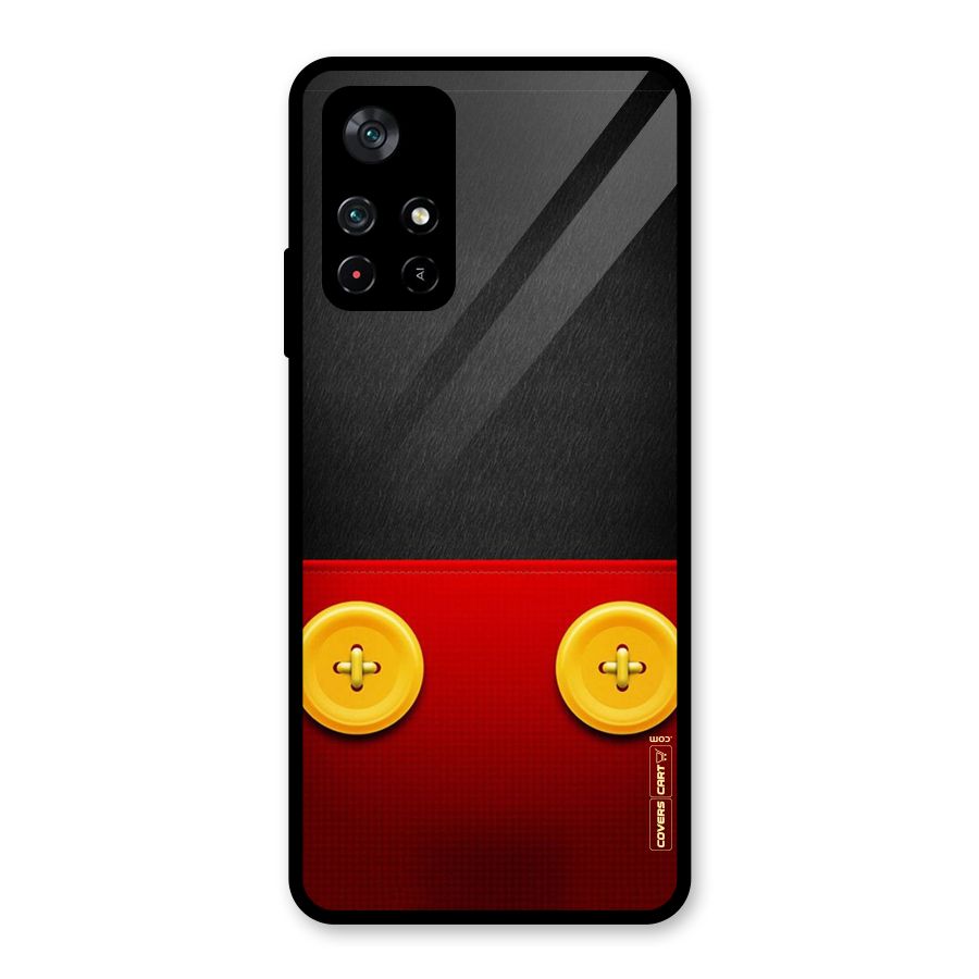 Yellow Button Glass Back Case for Poco M4 Pro 5G
