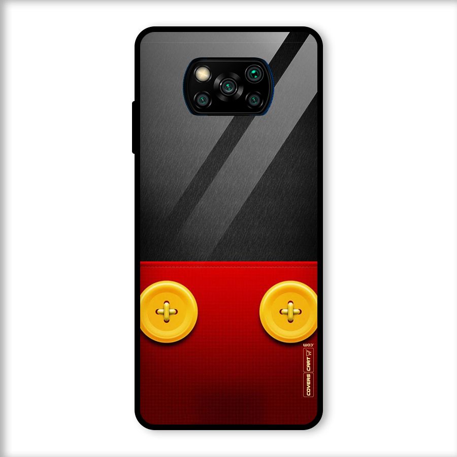 Yellow Button Glass Back Case for Poco X3