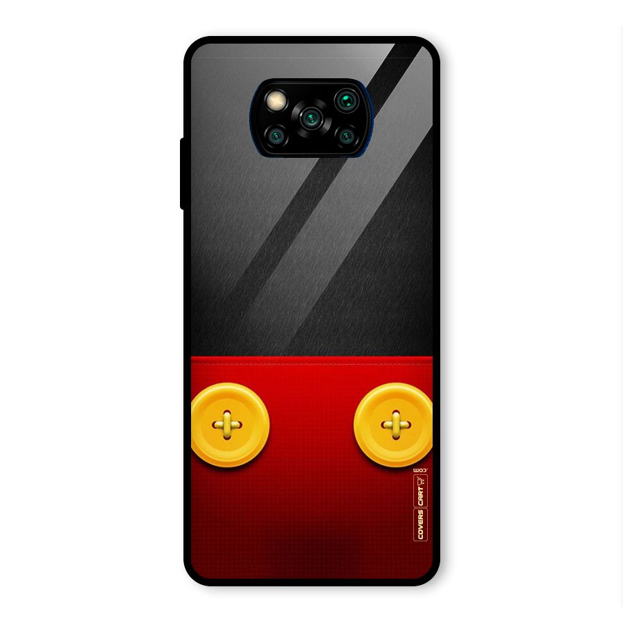 Yellow Button Glass Back Case for Poco X3 Pro