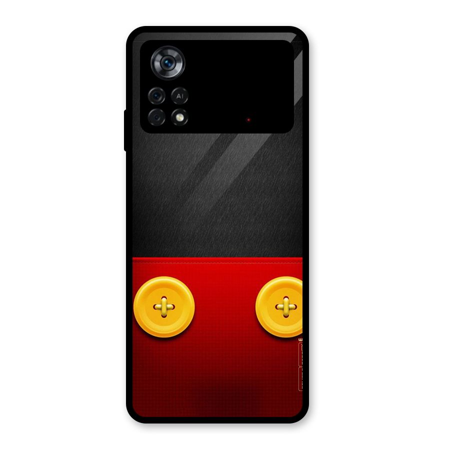 Yellow Button Glass Back Case for Poco X4 Pro 5G