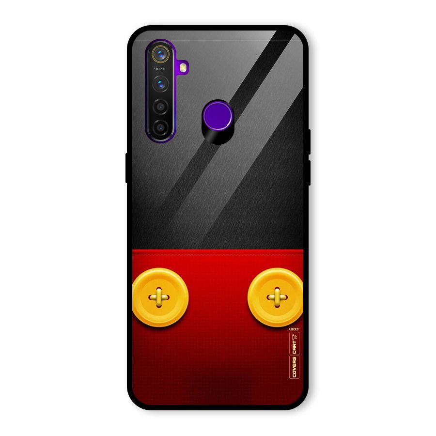 Yellow Button Glass Back Case for Realme 5 Pro