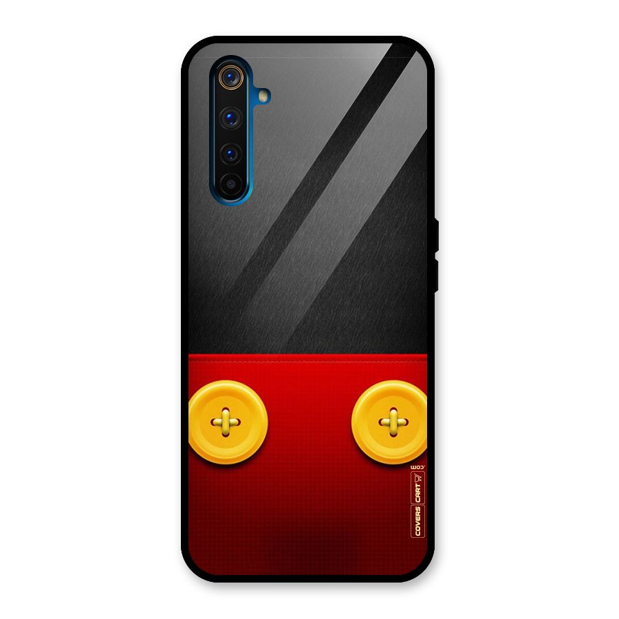 Yellow Button Glass Back Case for Realme 6 Pro
