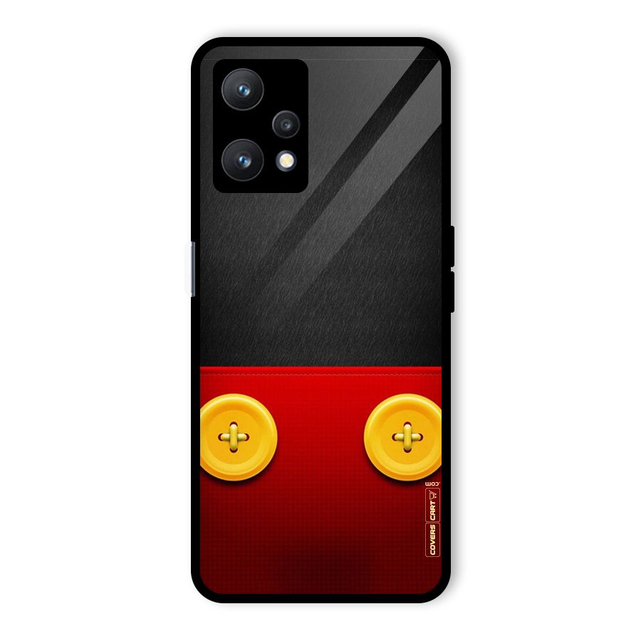 Yellow Button Glass Back Case for Realme 9 Pro 5G