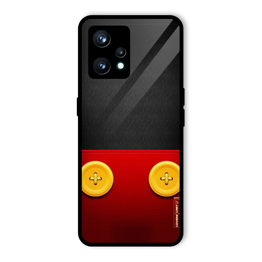 Yellow Button Glass Back Case for Realme 9 Pro Plus 5G