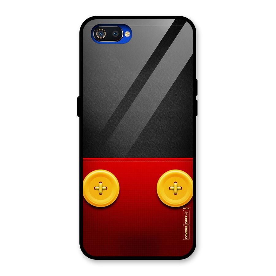 Yellow Button Glass Back Case for Realme C2