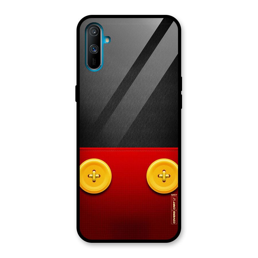 Yellow Button Glass Back Case for Realme C3