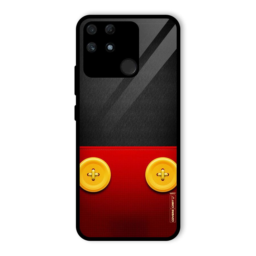 Yellow Button Glass Back Case for Realme Narzo 50A