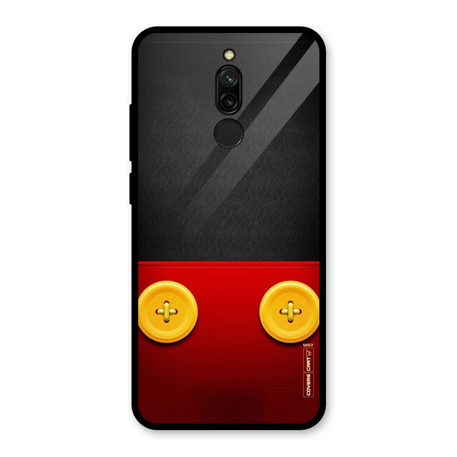 Yellow Button Glass Back Case for Redmi 8