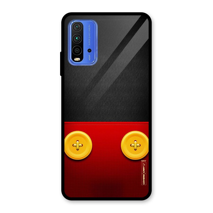 Yellow Button Glass Back Case for Redmi 9 Power
