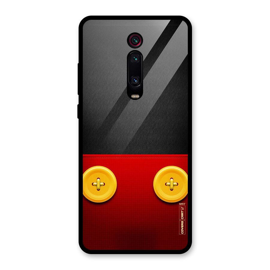 Yellow Button Glass Back Case for Redmi K20 Pro