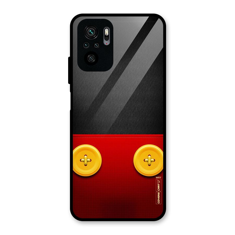 Yellow Button Glass Back Case for Redmi Note 10S
