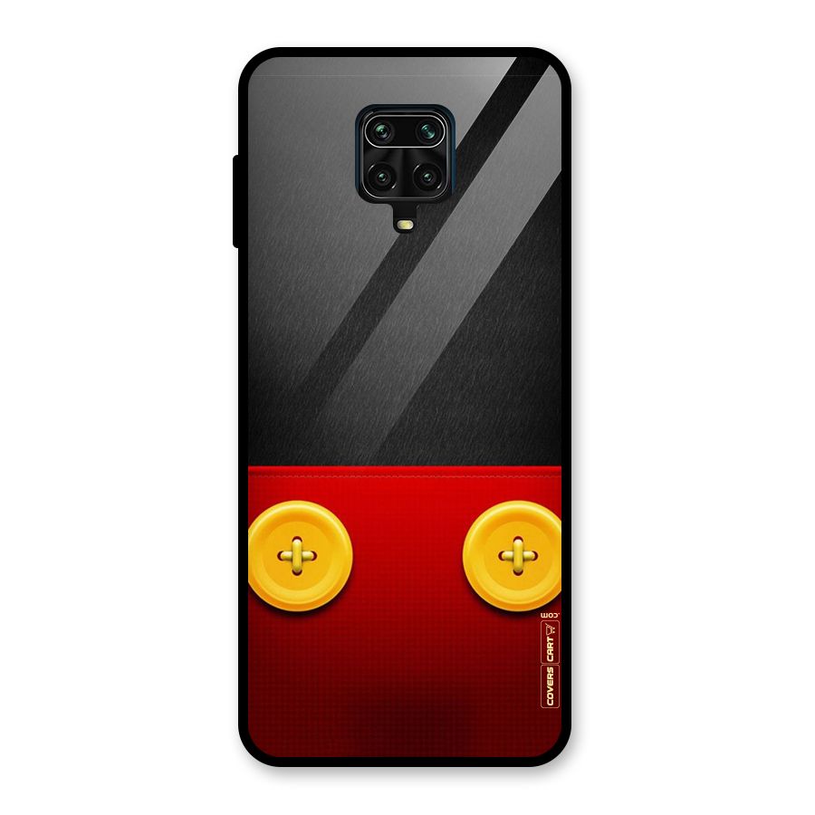 Yellow Button Glass Back Case for Redmi Note 10 Lite