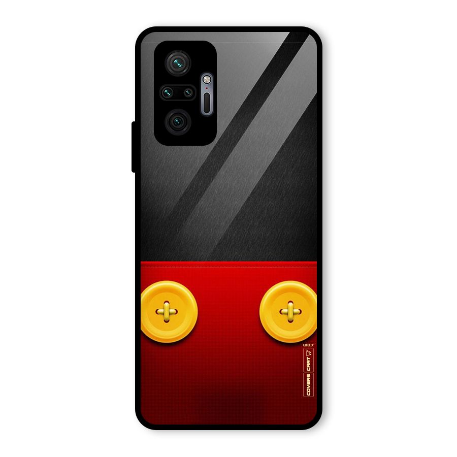 Yellow Button Glass Back Case for Redmi Note 10 Pro