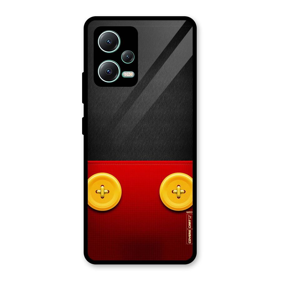 Yellow Button Glass Back Case for Redmi Note 12 5G