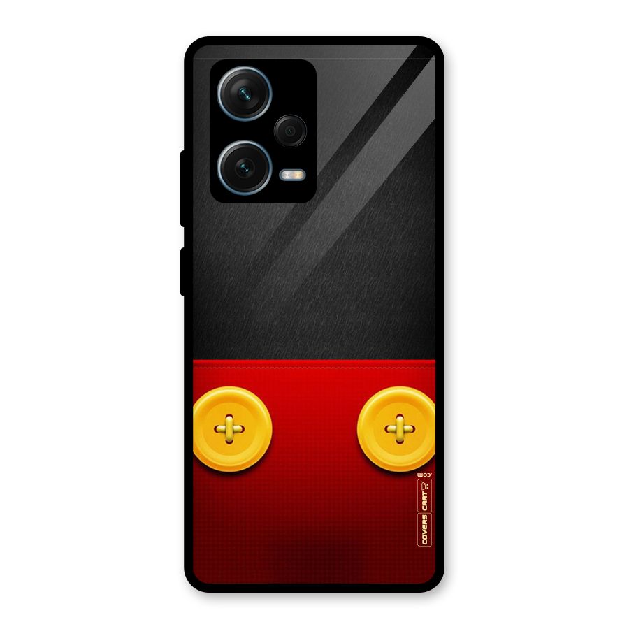 Yellow Button Glass Back Case for Redmi Note 12 Pro Plus 5G