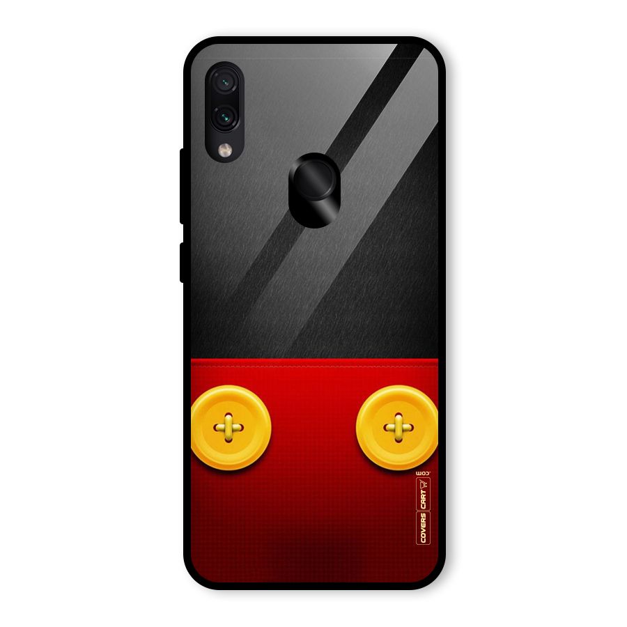 Yellow Button Glass Back Case for Redmi Note 7 Pro