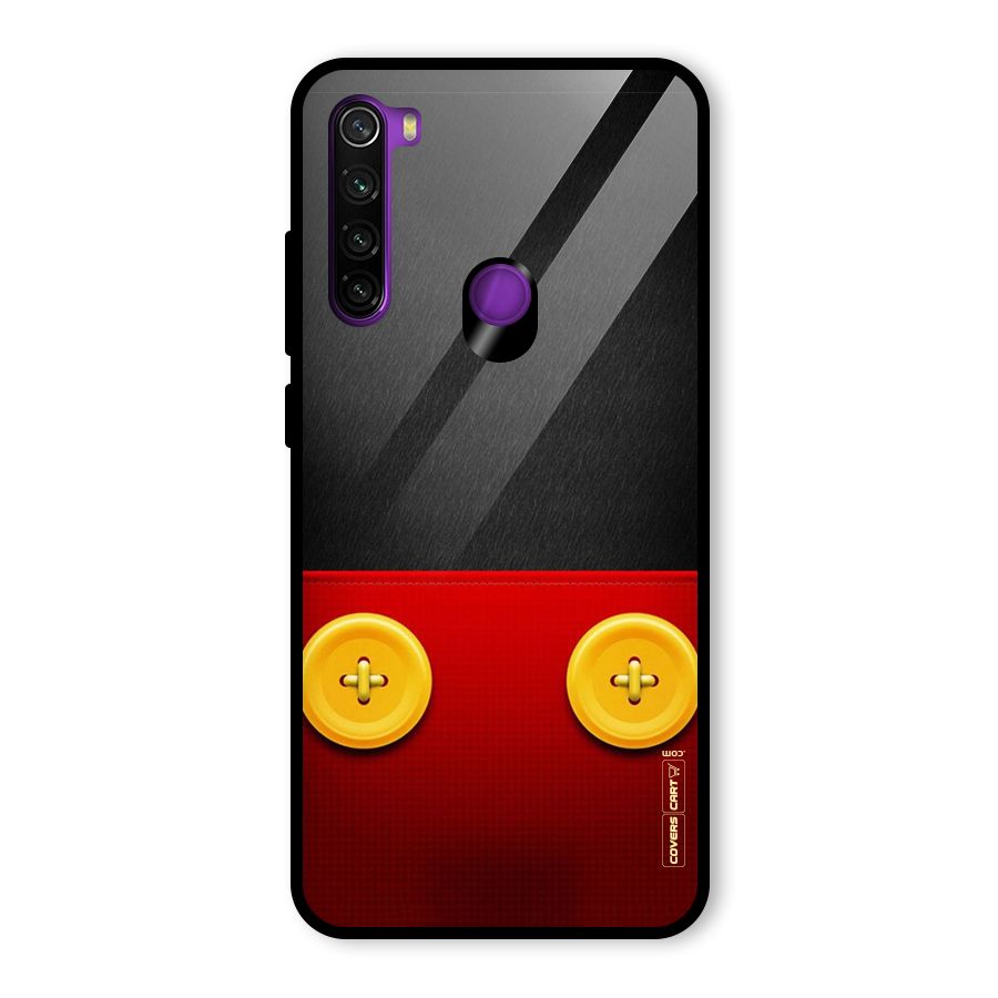 Yellow Button Glass Back Case for Redmi Note 8
