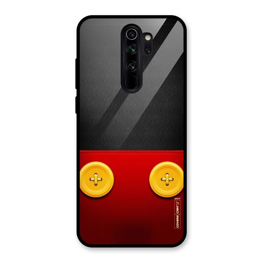 Yellow Button Glass Back Case for Redmi Note 8 Pro