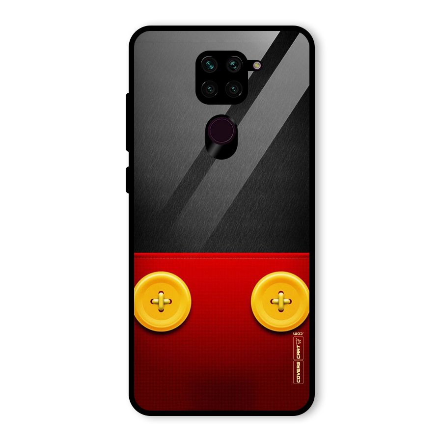 Yellow Button Glass Back Case for Redmi Note 9
