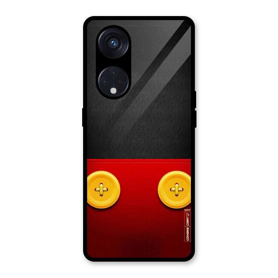 Yellow Button Glass Back Case for Reno8 T 5G