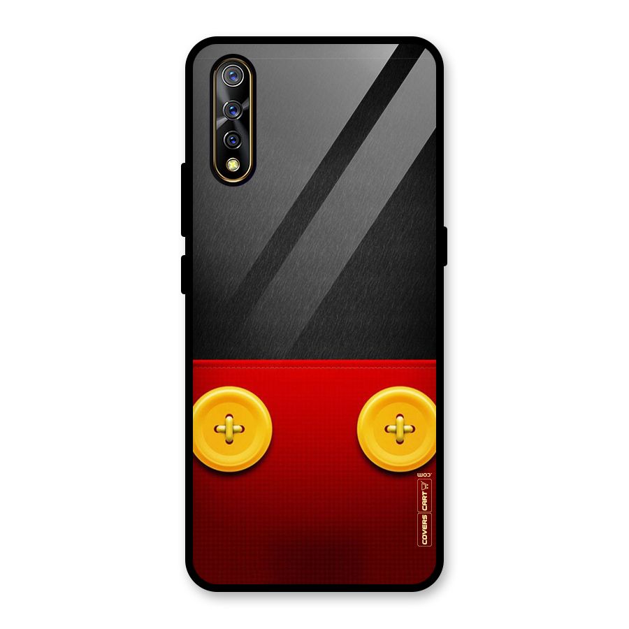 Yellow Button Glass Back Case for Vivo S1