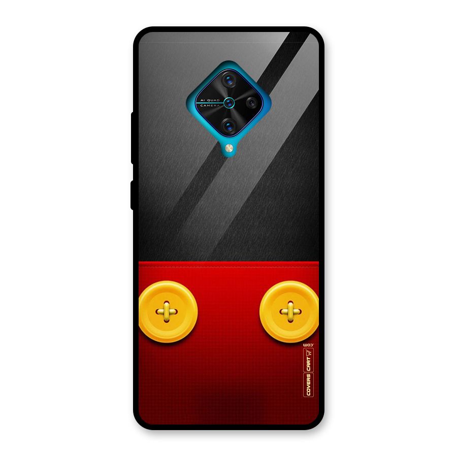 Yellow Button Glass Back Case for Vivo S1 Pro