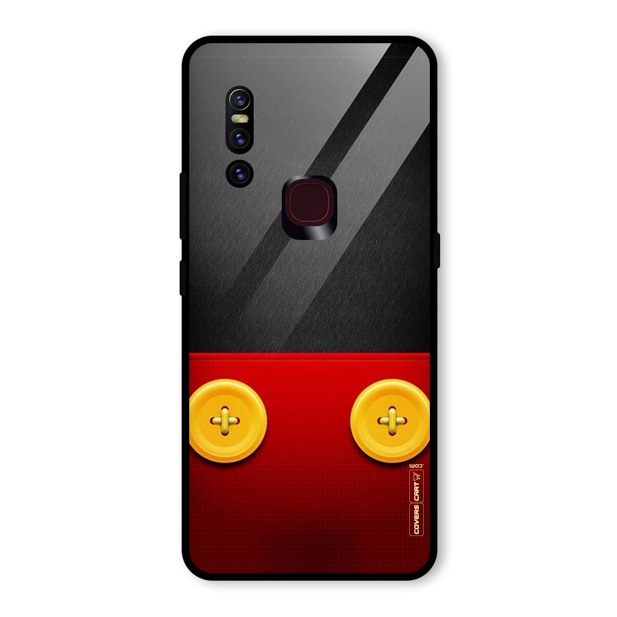 Yellow Button Glass Back Case for Vivo V15
