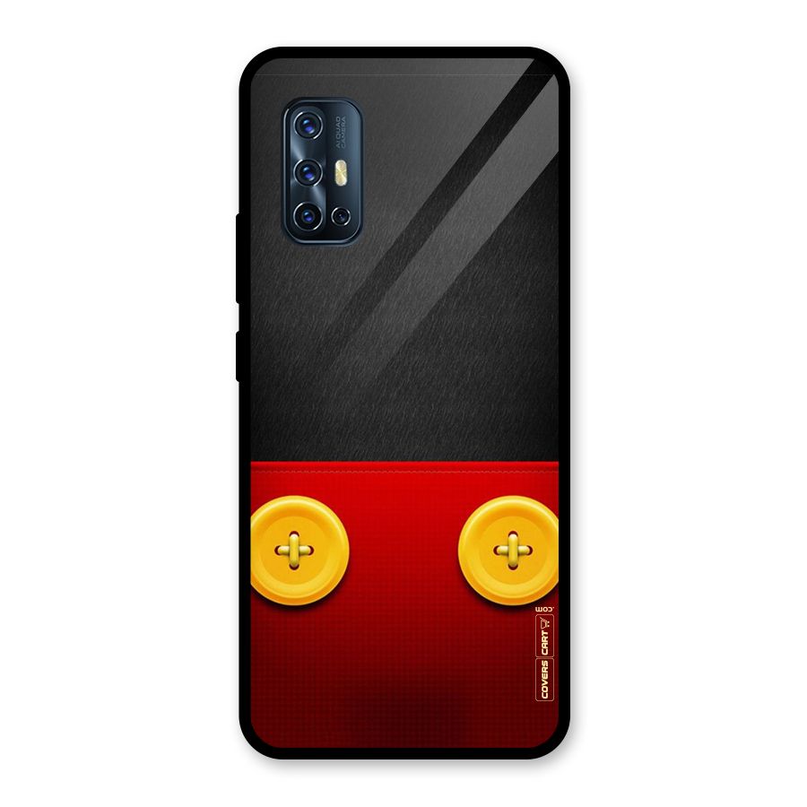 Yellow Button Glass Back Case for Vivo V17