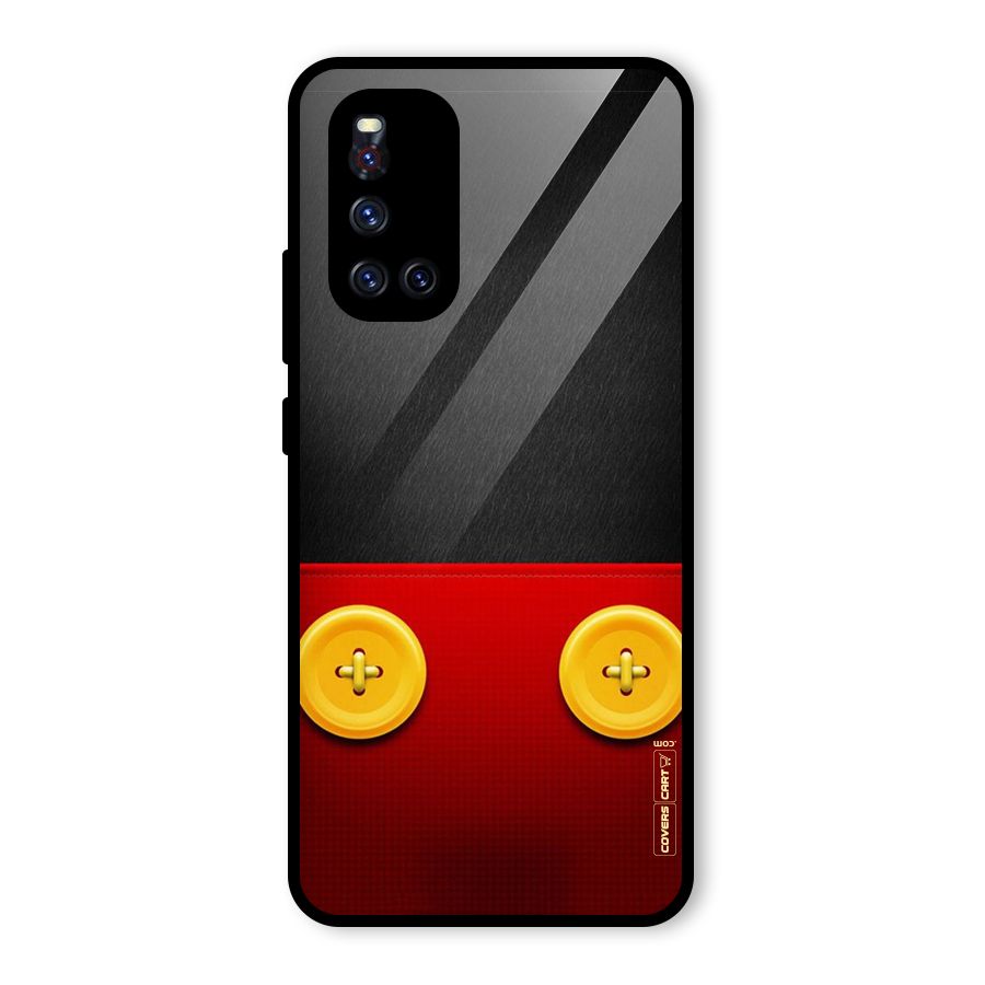 Yellow Button Glass Back Case for Vivo V19