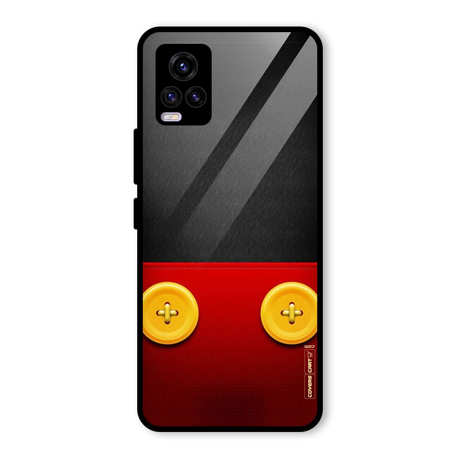 Yellow Button Glass Back Case for Vivo V20