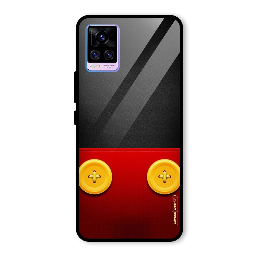 Yellow Button Glass Back Case for Vivo V20 Pro