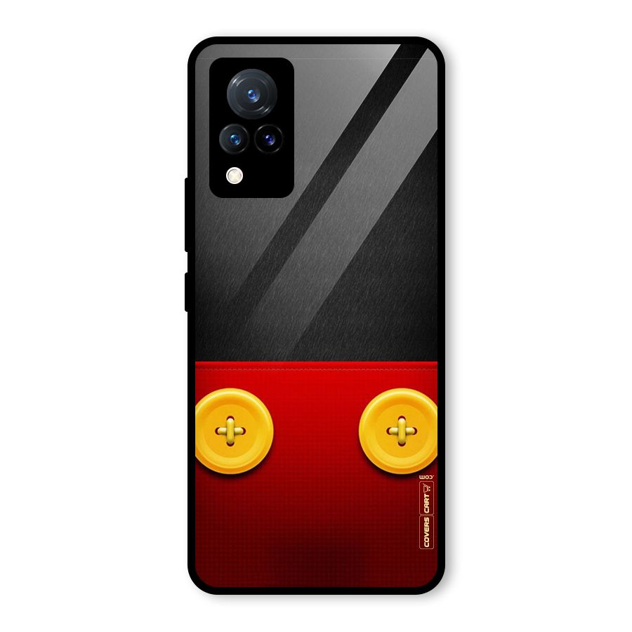 Yellow Button Glass Back Case for Vivo V21 5G